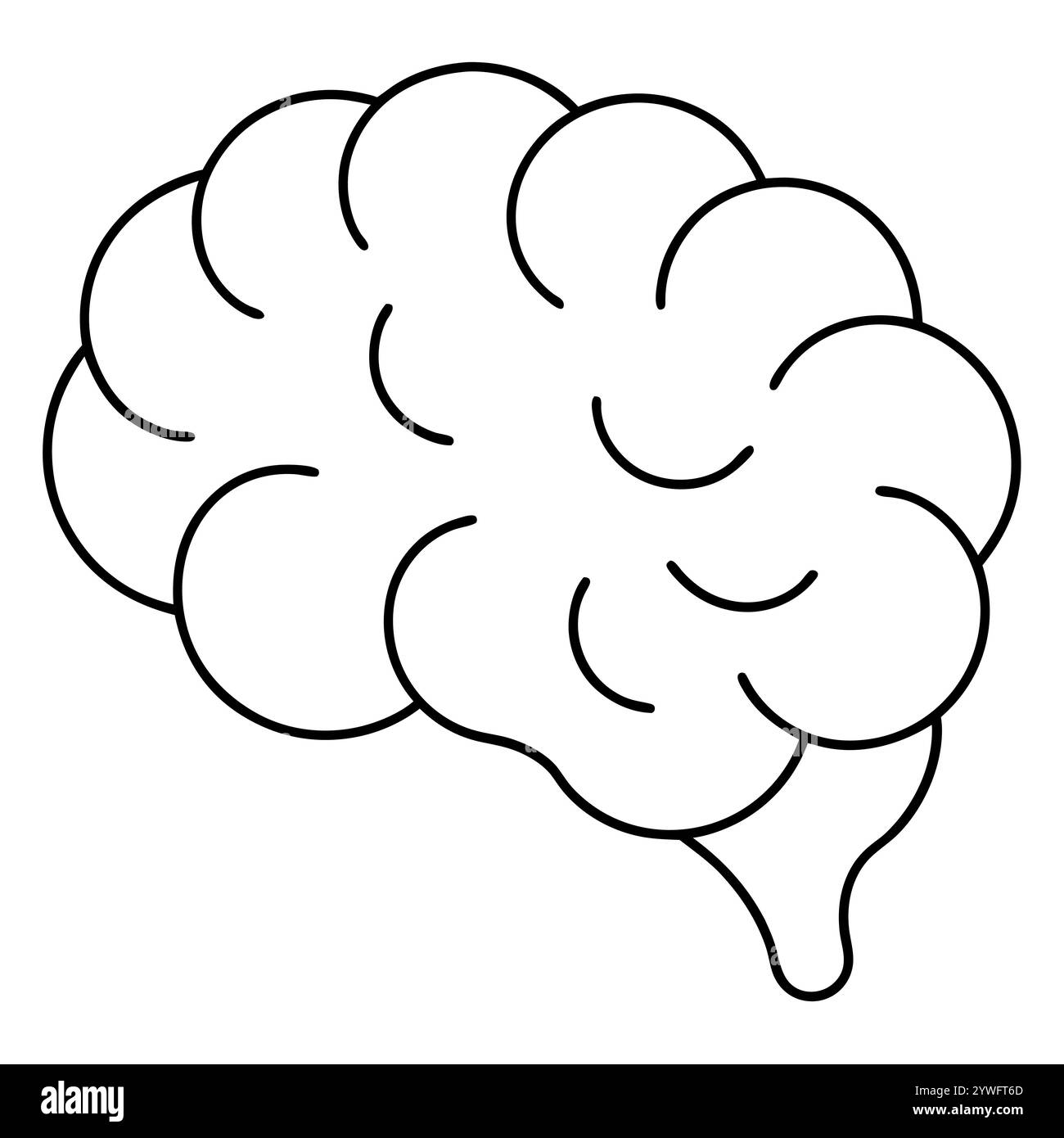 Disegno continuo di una linea dell'illustrazione vettoriale della linea del cervello umano Illustrazione Vettoriale