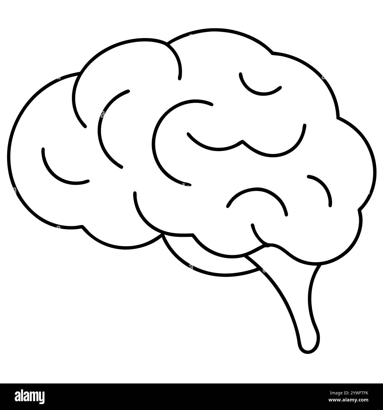 Disegno continuo di una linea dell'illustrazione vettoriale della linea del cervello umano Illustrazione Vettoriale