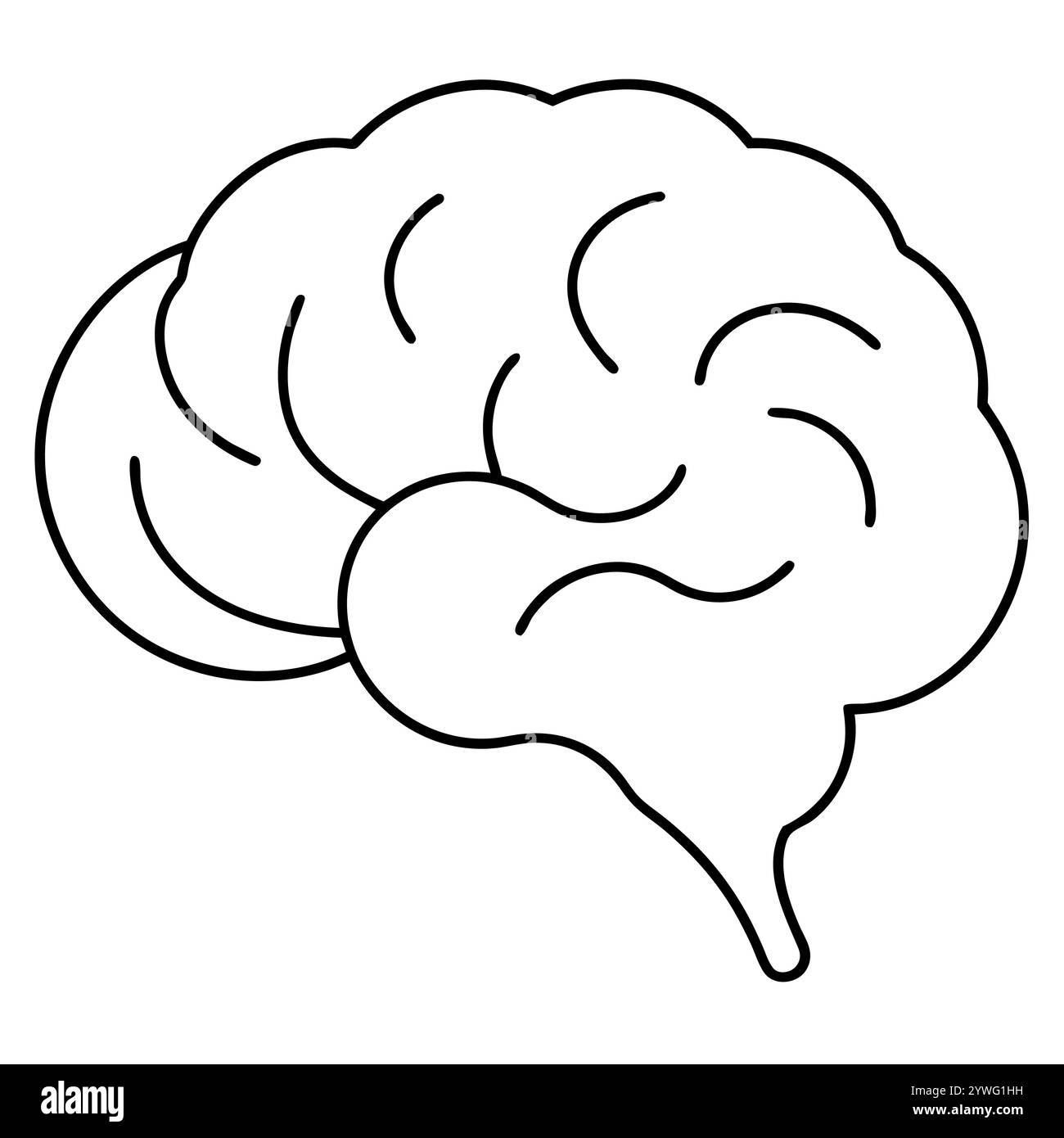 Disegno continuo di una linea dell'illustrazione vettoriale della linea del cervello umano Illustrazione Vettoriale