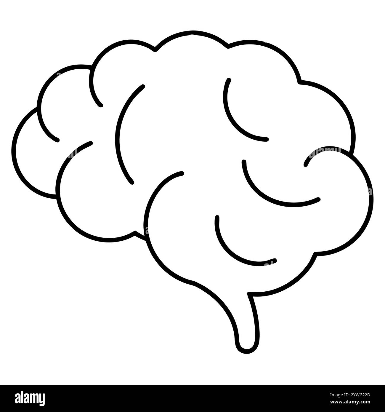 Disegno continuo di una linea dell'illustrazione vettoriale della linea del cervello umano Illustrazione Vettoriale