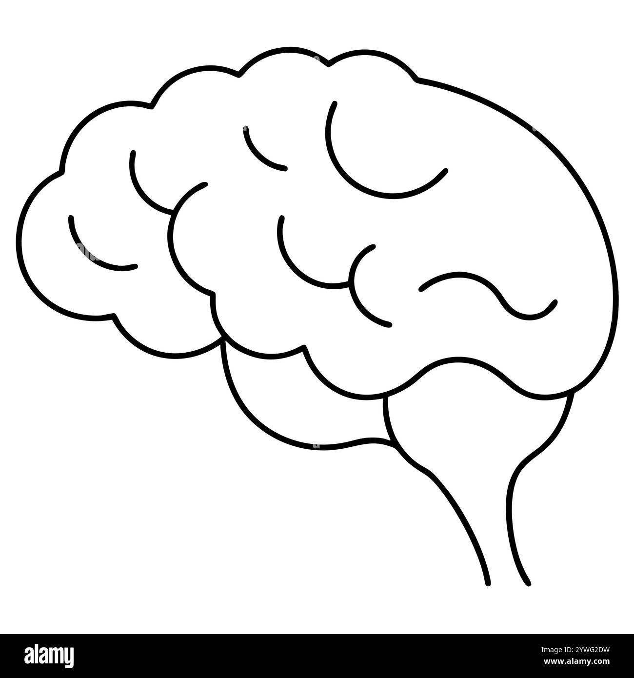 Disegno continuo di una linea dell'illustrazione vettoriale della linea del cervello umano Illustrazione Vettoriale