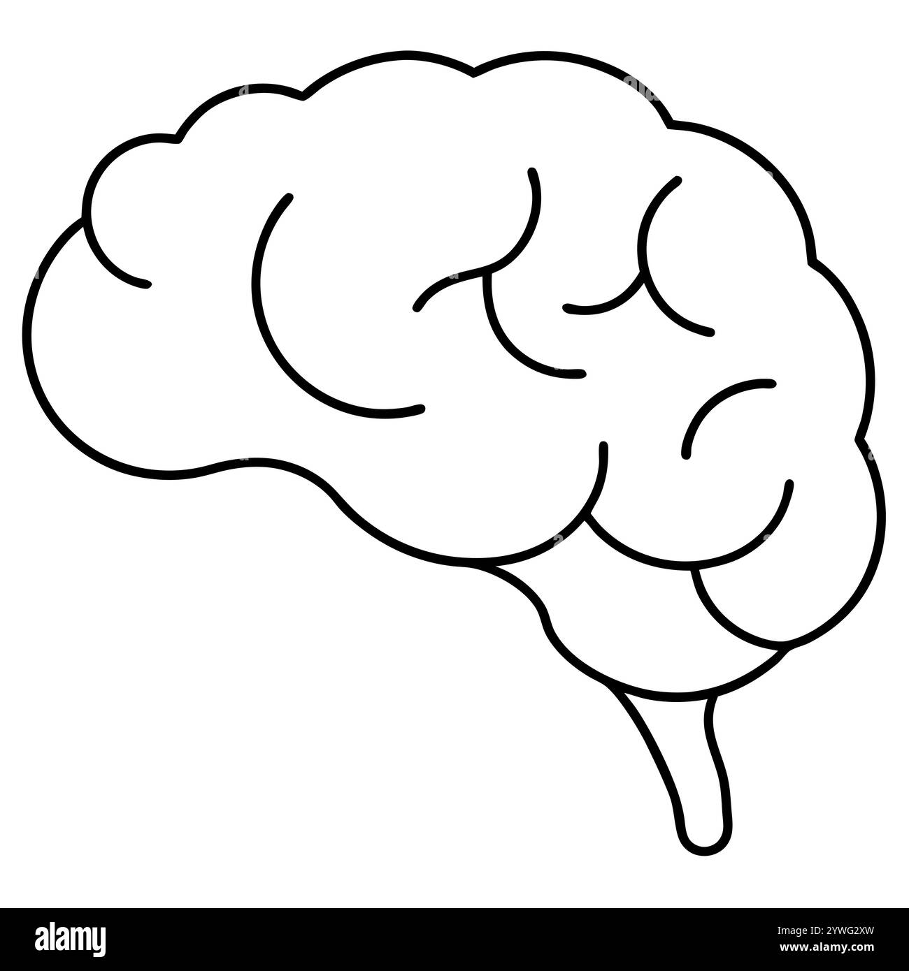 Disegno continuo di una linea dell'illustrazione vettoriale della linea del cervello umano Illustrazione Vettoriale