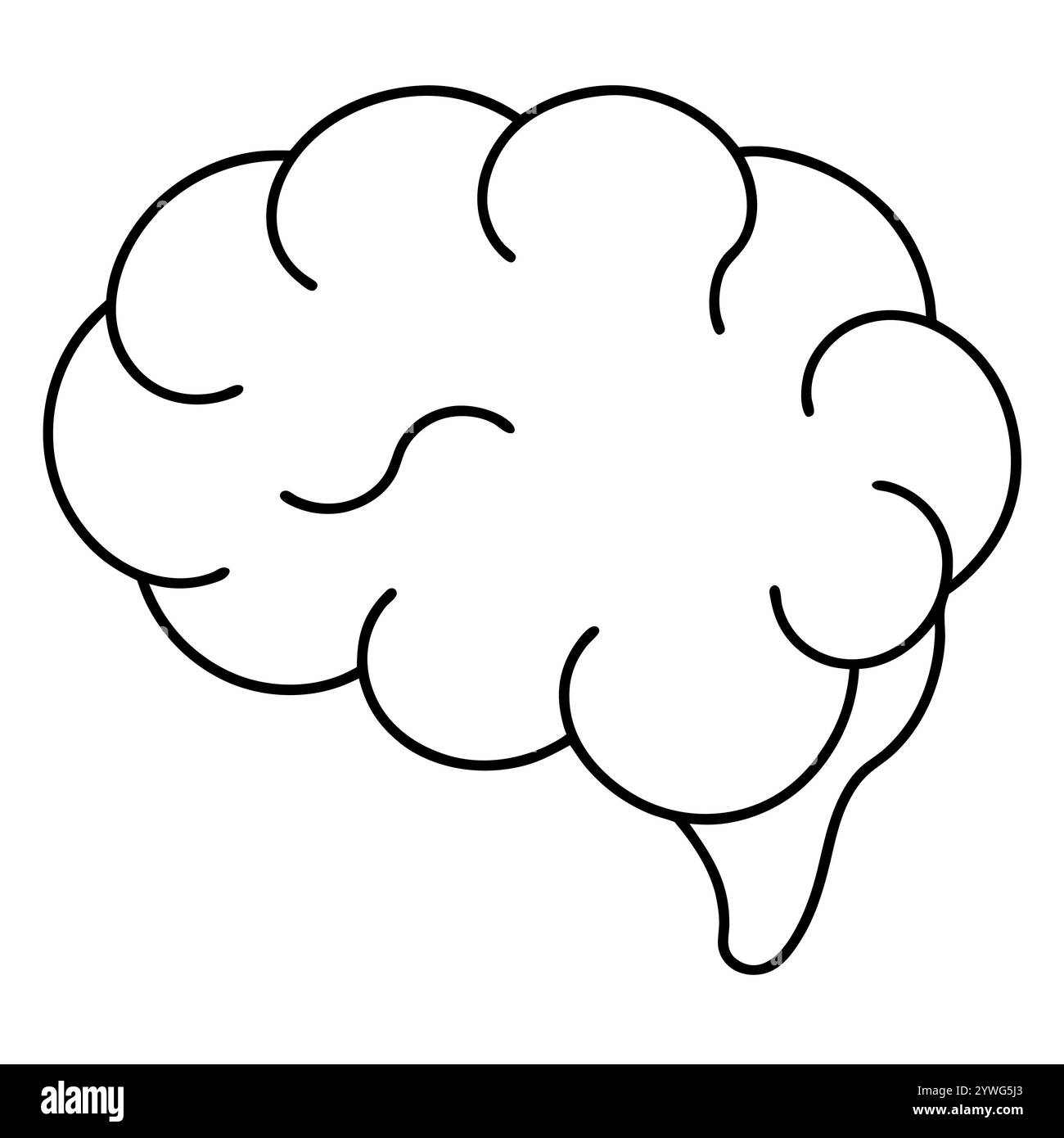 Disegno continuo di una linea dell'illustrazione vettoriale della linea del cervello umano Illustrazione Vettoriale