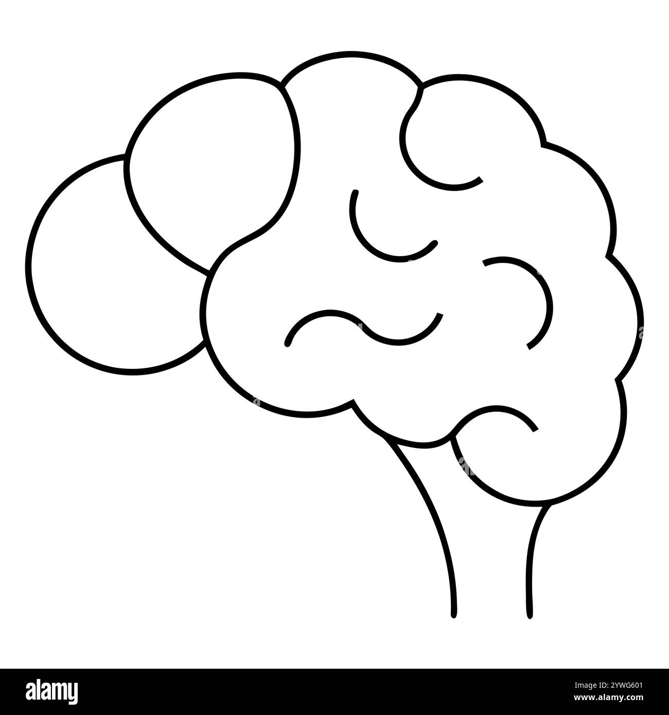 Disegno continuo di una linea dell'illustrazione vettoriale della linea del cervello umano Illustrazione Vettoriale