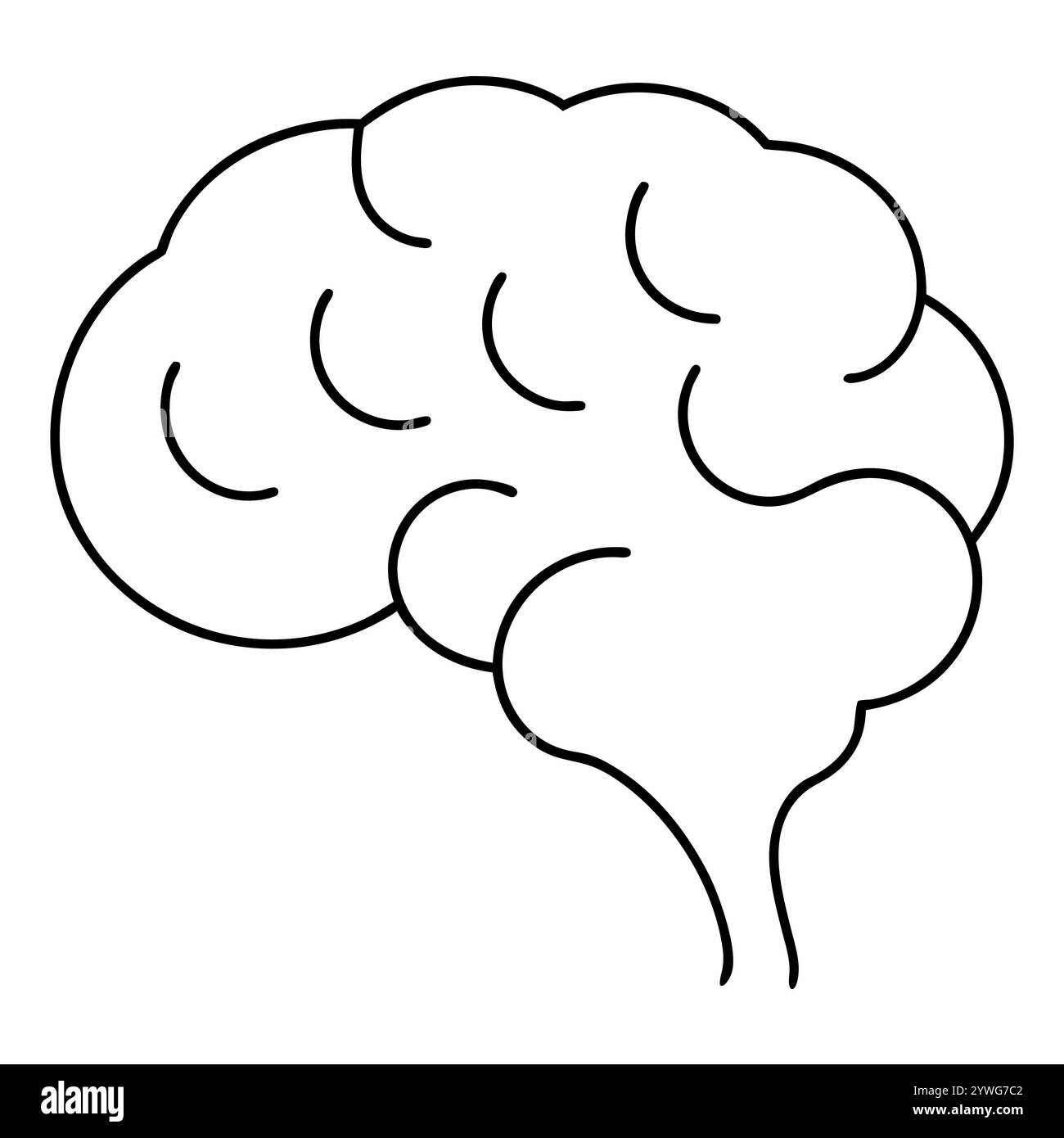 Disegno continuo di una linea dell'illustrazione vettoriale della linea del cervello umano Illustrazione Vettoriale