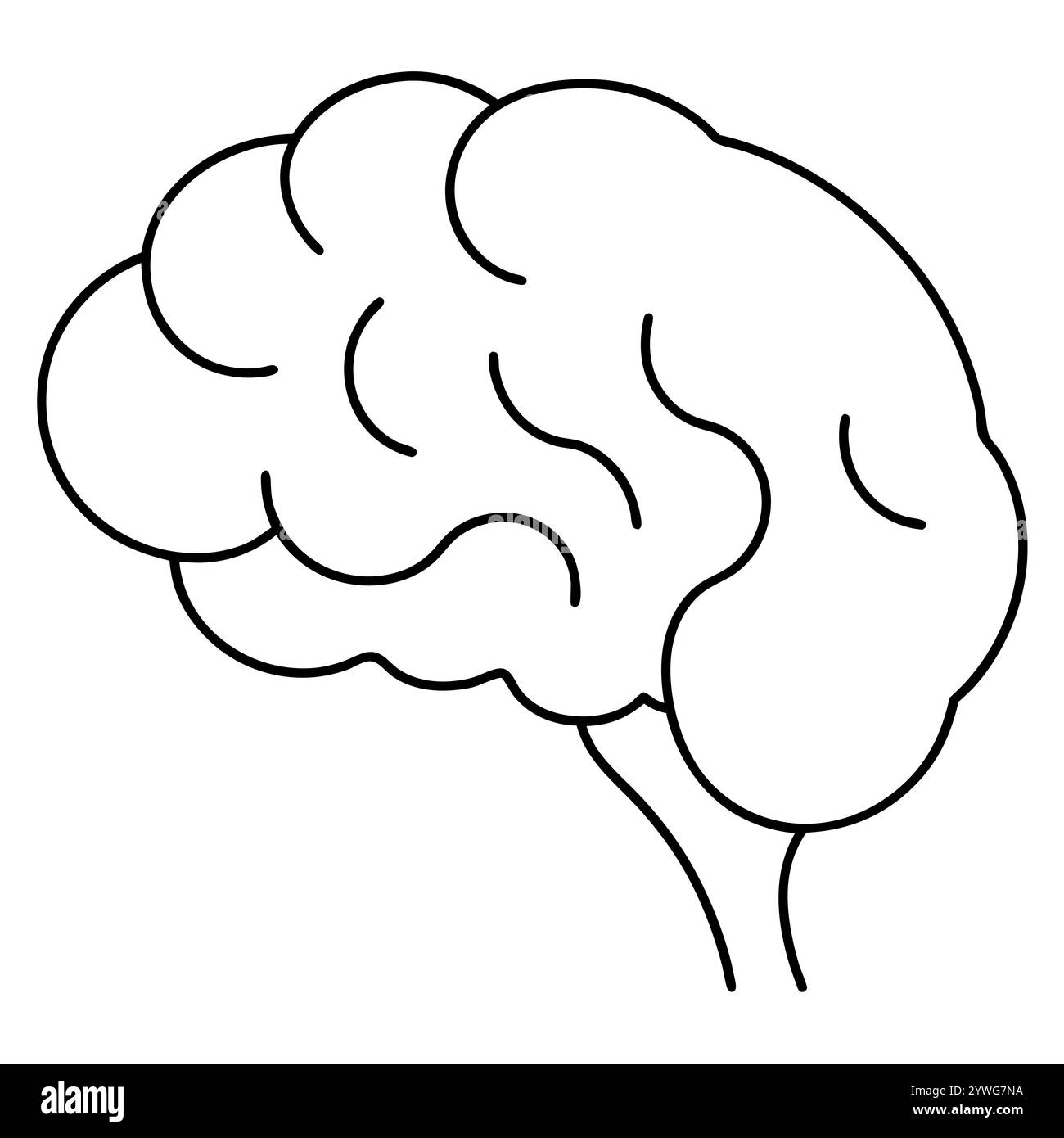 Disegno continuo di una linea dell'illustrazione vettoriale della linea del cervello umano Illustrazione Vettoriale