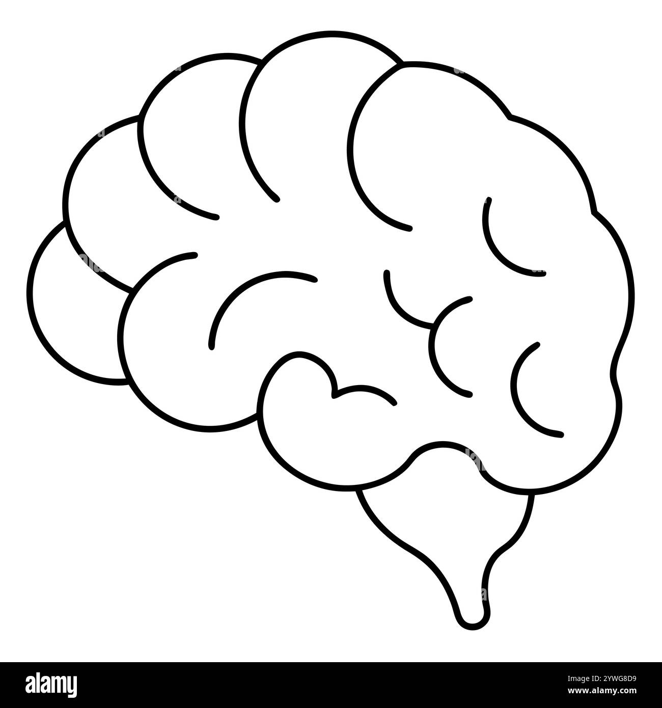 Disegno continuo di una linea dell'illustrazione vettoriale della linea del cervello umano Illustrazione Vettoriale