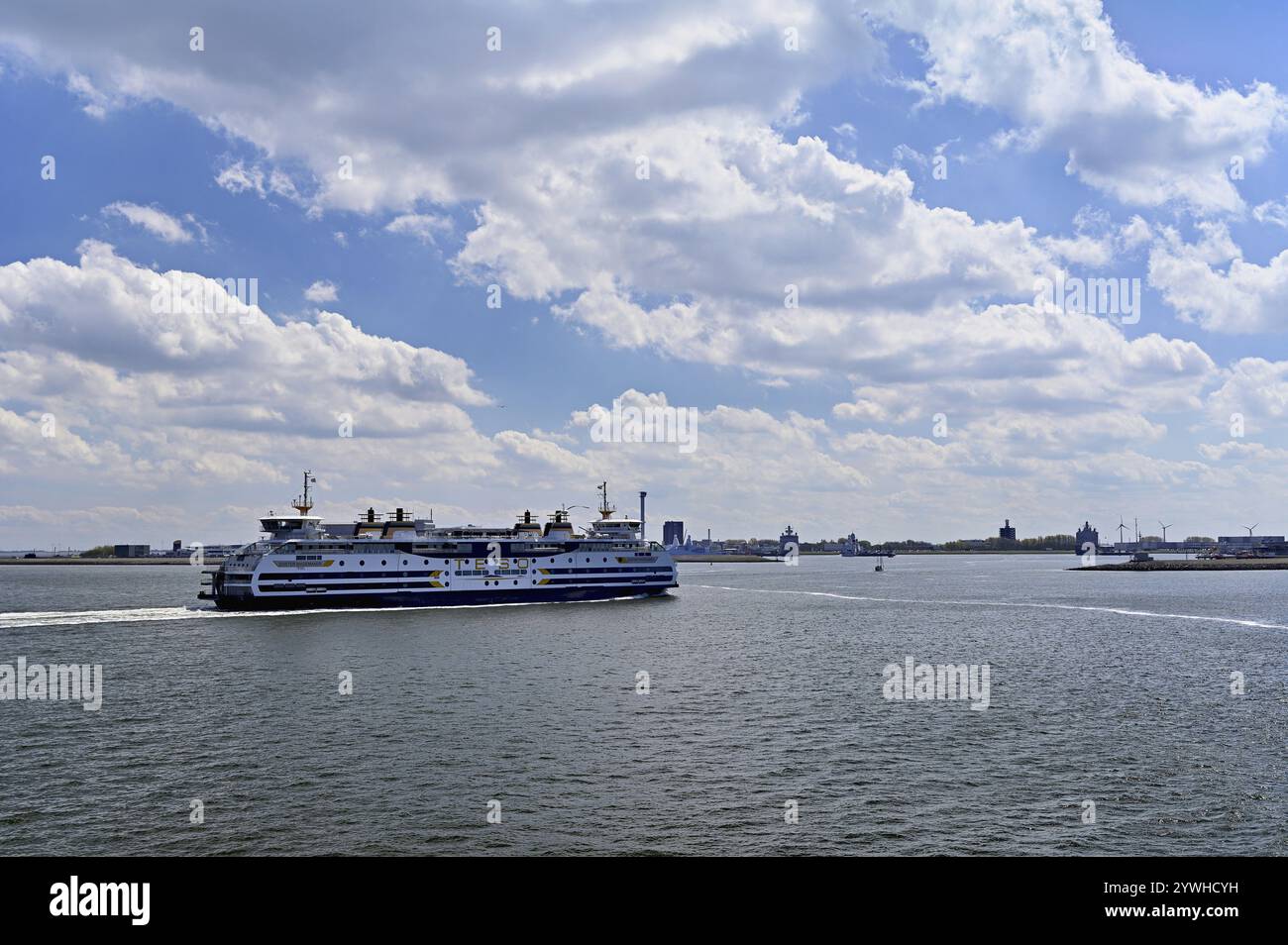 Il traghetto TESO Dokter Wagemaker viaggia dall'isola della Frisona occidentale di Texel a Den Helder, Olanda settentrionale, Paesi Bassi Foto Stock