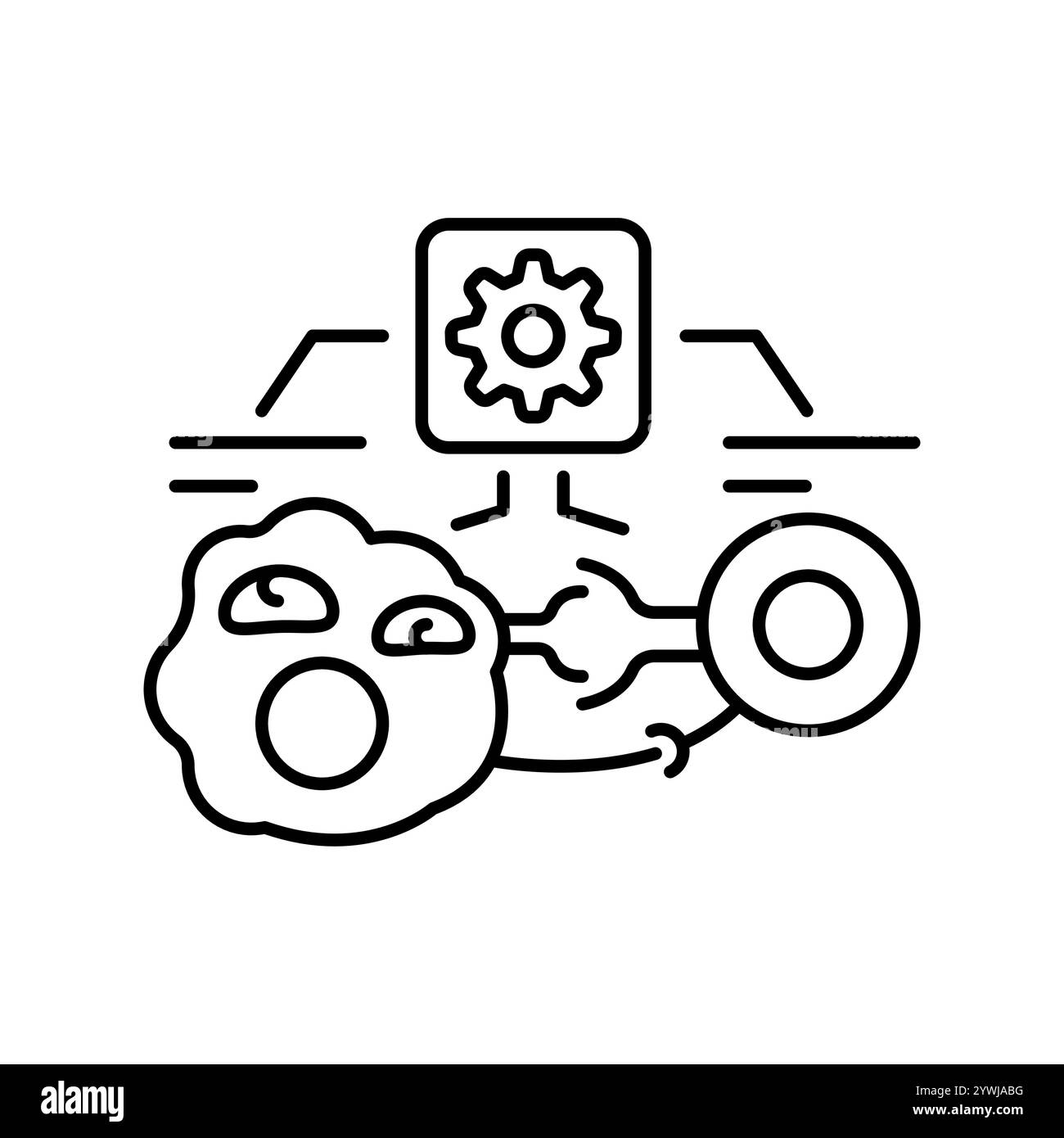 Icona della linea nera antigeni HLA di modificazione genetica. Elemento isolato vettoriale. Traccia modificabile. Illustrazione Vettoriale