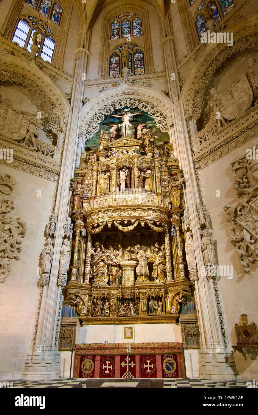 Cappella del Conestabile completata nel 1496 commissionata da Pedro Fernández de Velasco e da sua moglie Mencía de Mendoza Burgos Cathedral Burgos Spagna Foto Stock