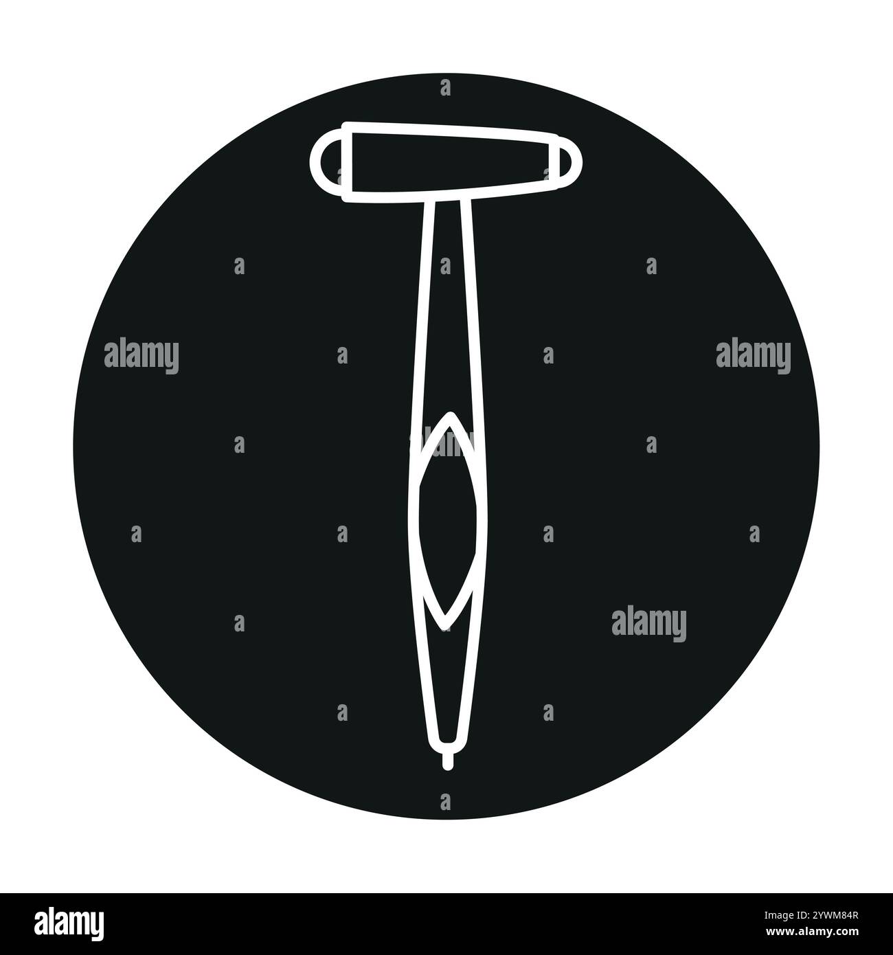 Icona nera della linea del martello neurologico. Firma per pagina Web, app mobile, pulsante, logo. Pulsante isolato vettore. Traccia modificabile. Illustrazione Vettoriale
