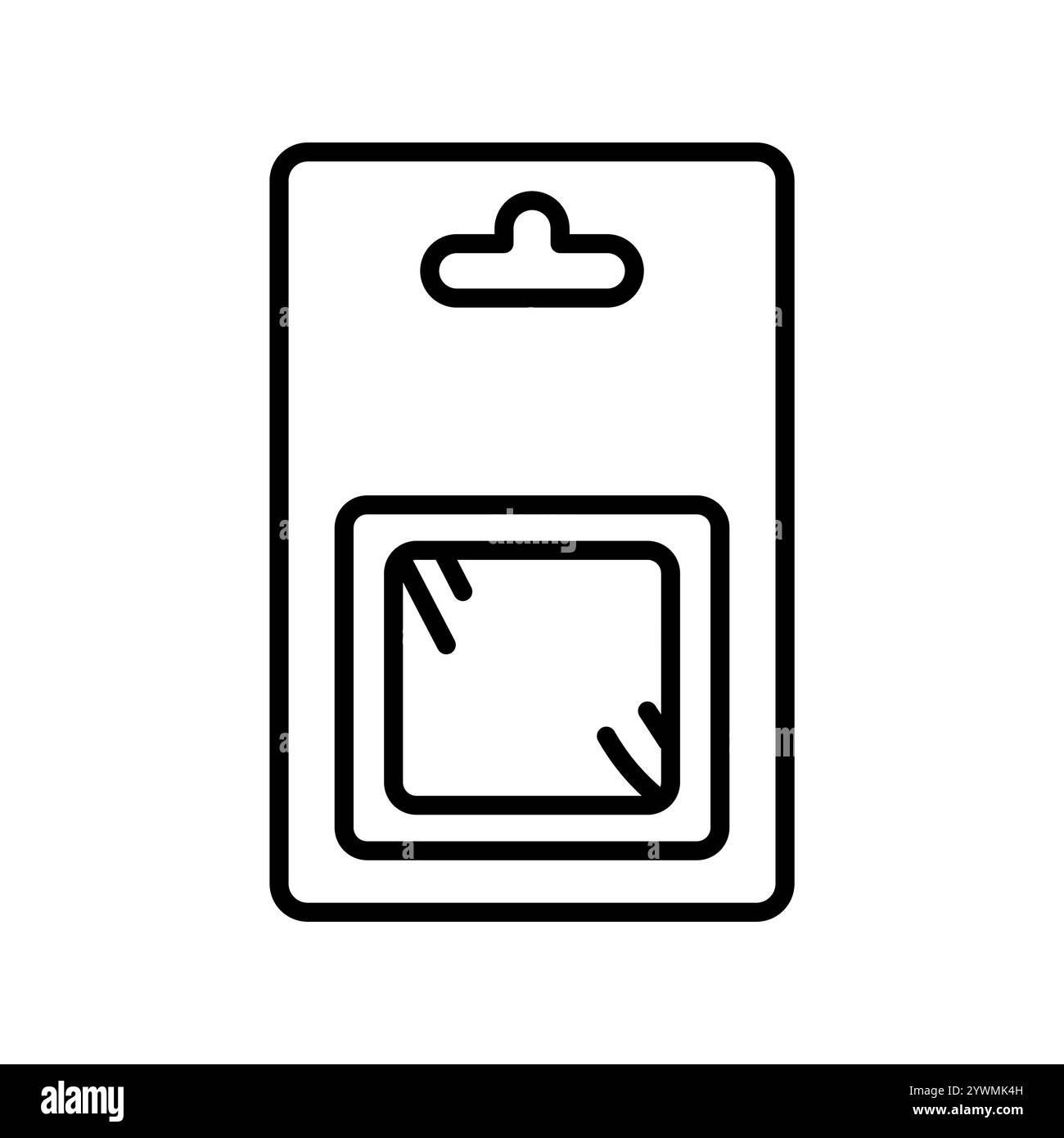 Icona della linea della confezione blister. Elemento isolato vettoriale. Traccia modificabile. Illustrazione Vettoriale