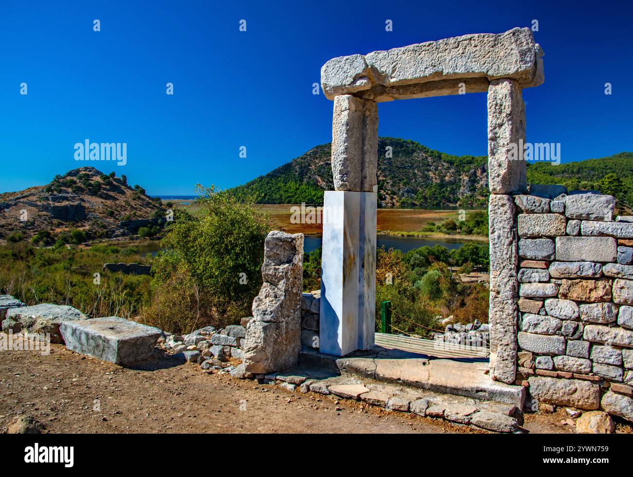 Rovine antiche di Kaunos, Turchia Foto Stock