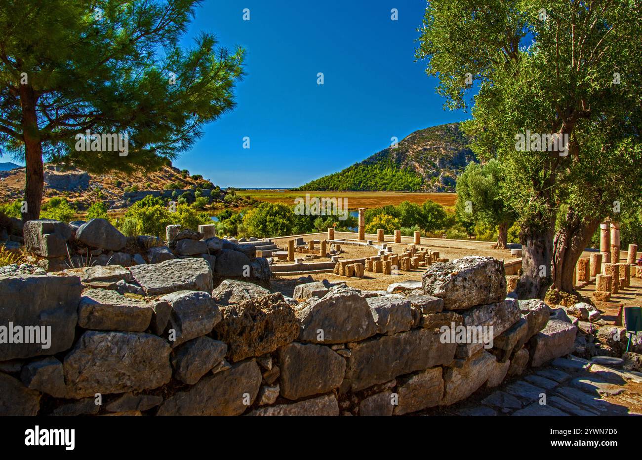 Rovine antiche di Kaunos, Turchia Foto Stock