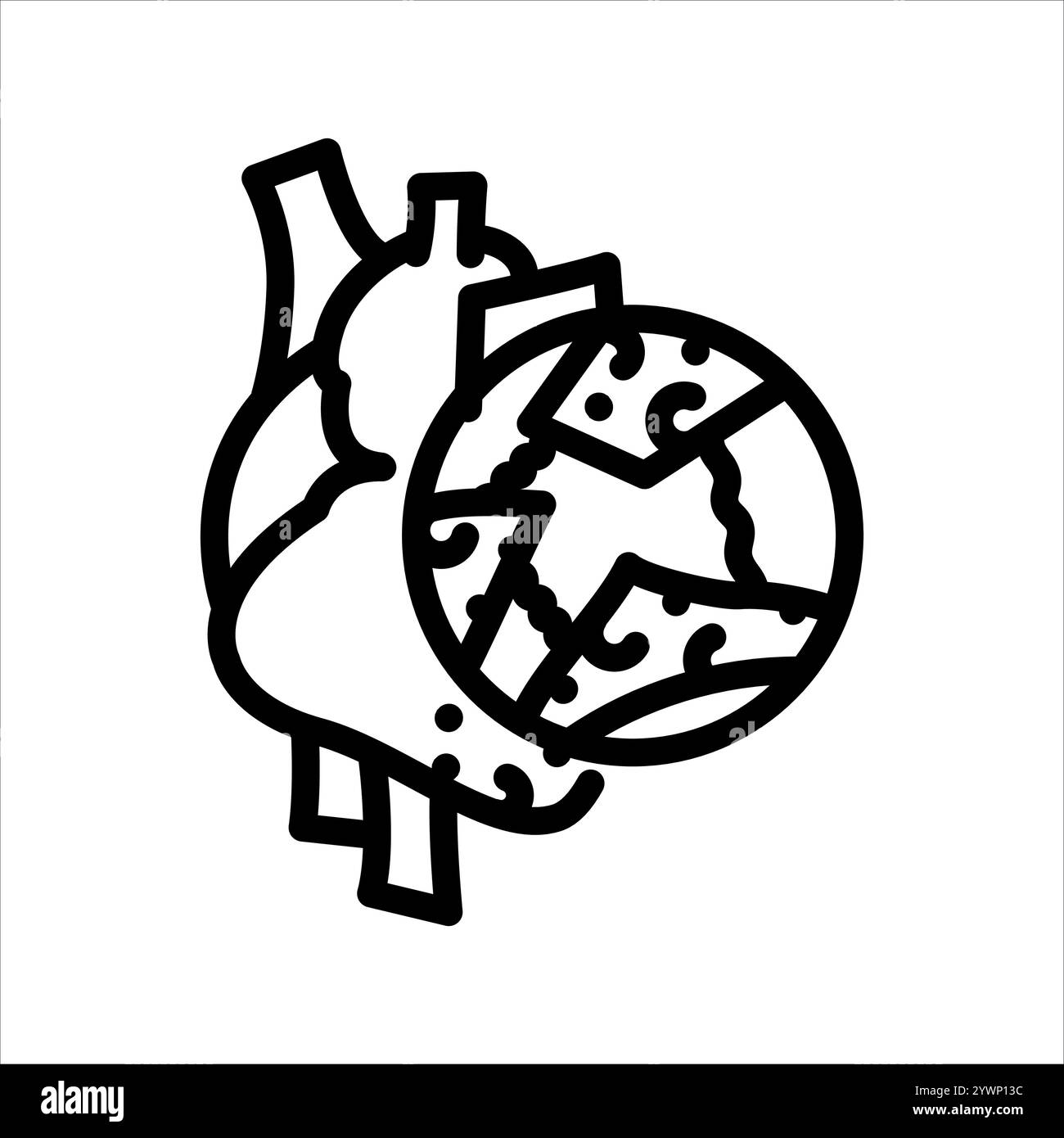 Trombosi dell'icona nera della linea cardiaca. Firma per pagina Web, app mobile, pulsante, logo. Pulsante isolato vettore. Traccia modificabile. Illustrazione Vettoriale