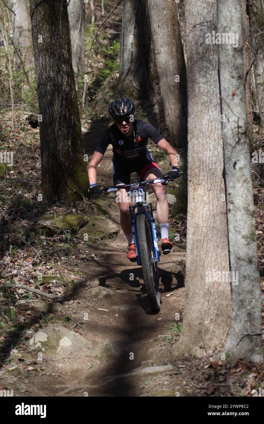 Tennessee National Mountain Bike Festival 2024 al Windrock Bike Park di Oliver Springs, Tennessee, Stati Uniti. Foto Stock