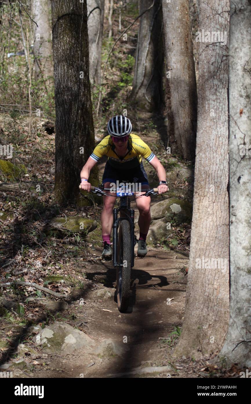 Tennessee National Mountain Bike Festival 2024 al Windrock Bike Park di Oliver Springs, Tennessee, Stati Uniti. Foto Stock