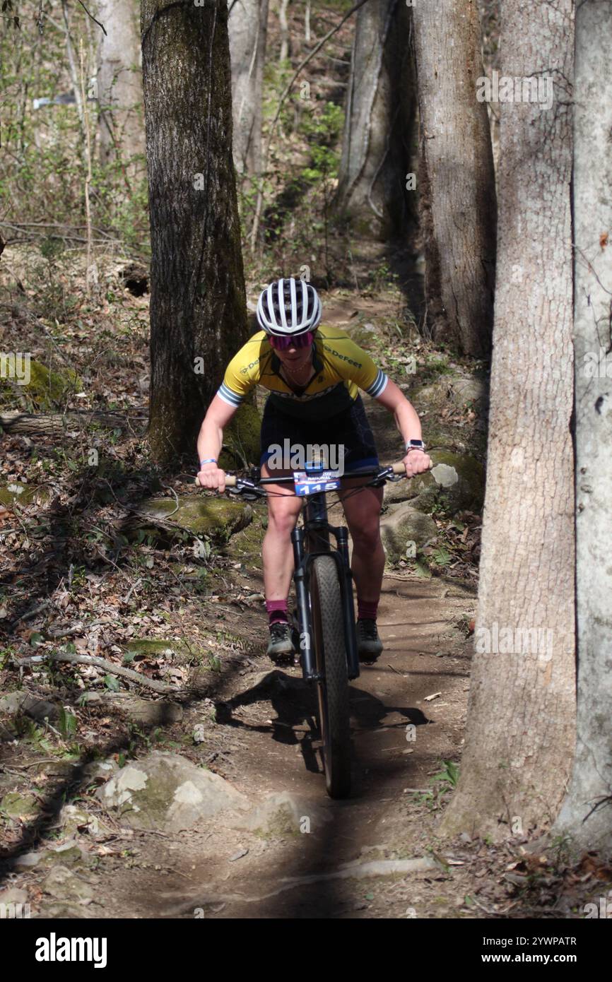 Tennessee National Mountain Bike Festival 2024 al Windrock Bike Park di Oliver Springs, Tennessee, Stati Uniti. Foto Stock