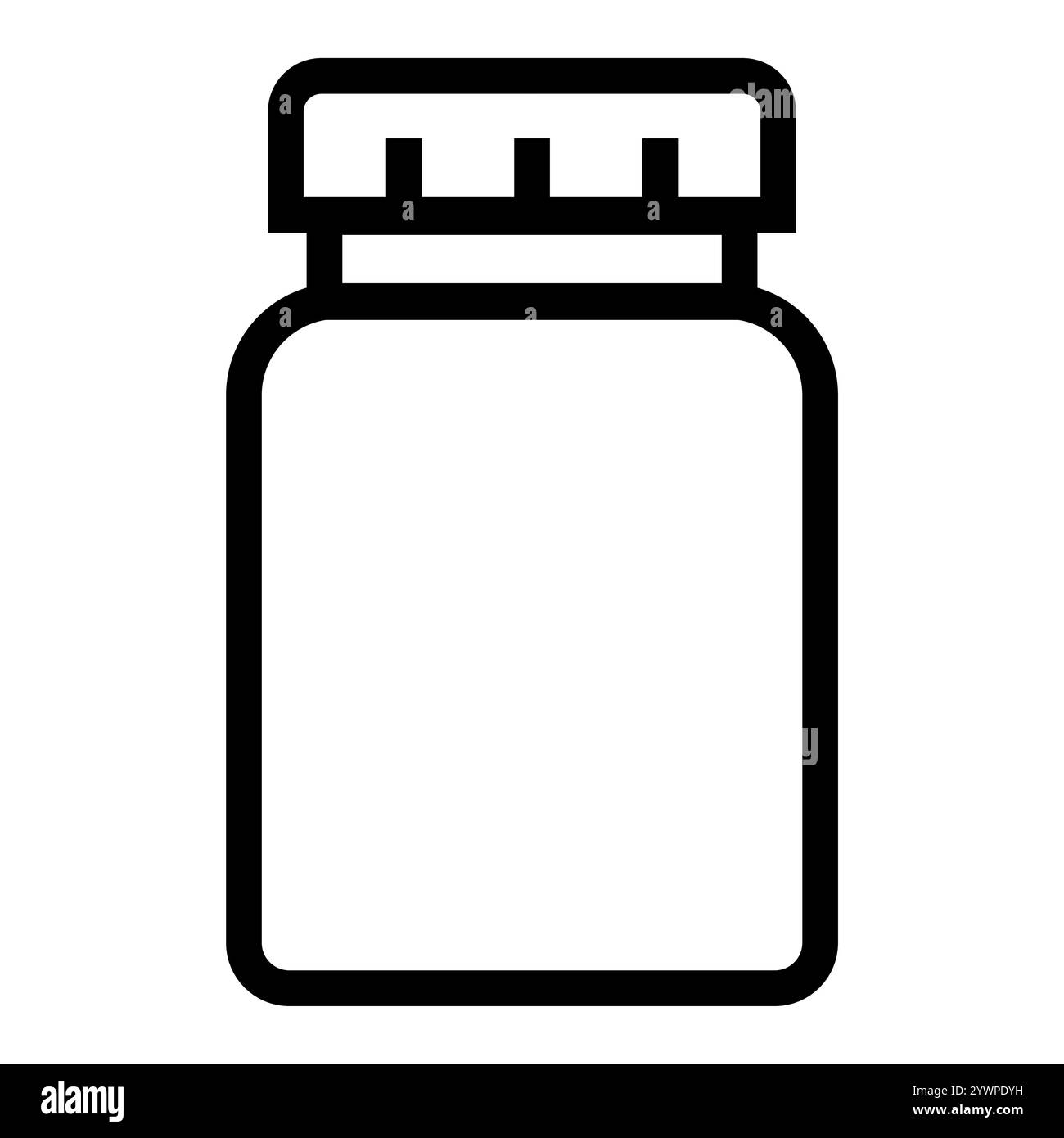 Icona nera della linea del flacone in plastica. Pulsante isolato vettore. Traccia modificabile. Illustrazione Vettoriale