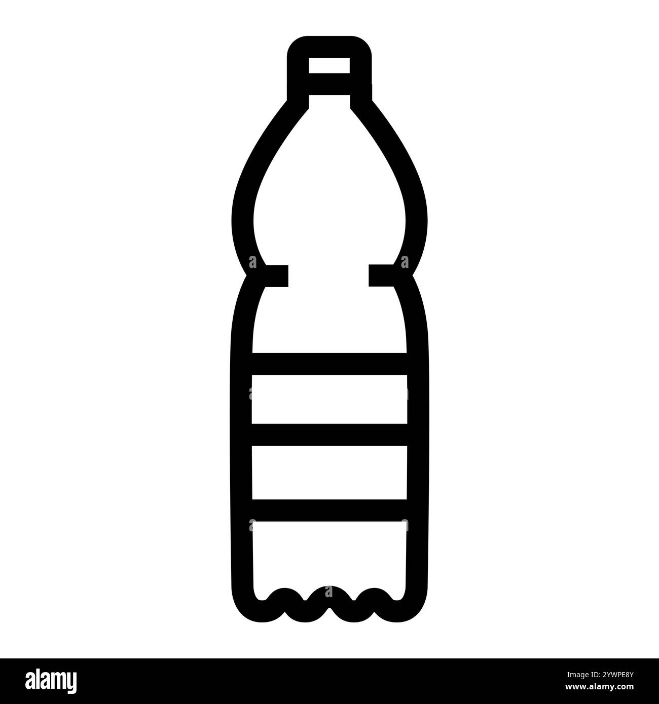 Icona nera della linea del flacone in plastica. Pulsante isolato vettore. Traccia modificabile. Illustrazione Vettoriale