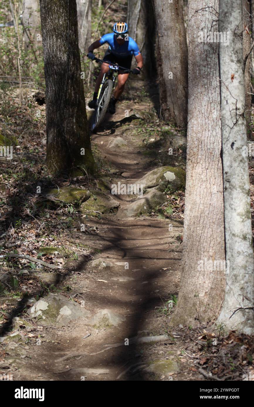 Tennessee National Mountain Bike Festival 2024 al Windrock Bike Park di Oliver Springs, Tennessee, Stati Uniti. Foto Stock