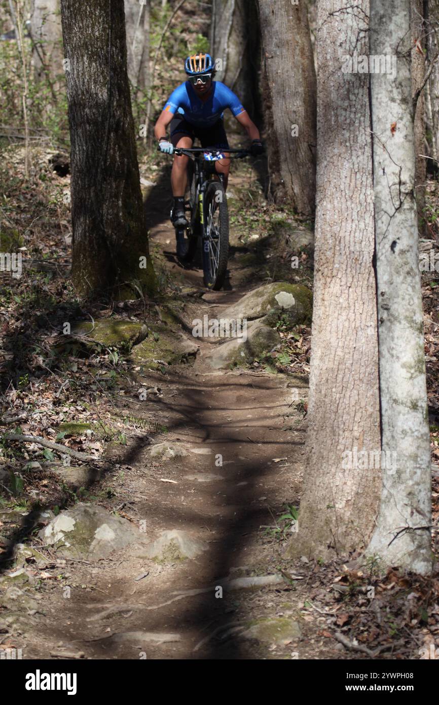 Tennessee National Mountain Bike Festival 2024 al Windrock Bike Park di Oliver Springs, Tennessee, Stati Uniti. Foto Stock