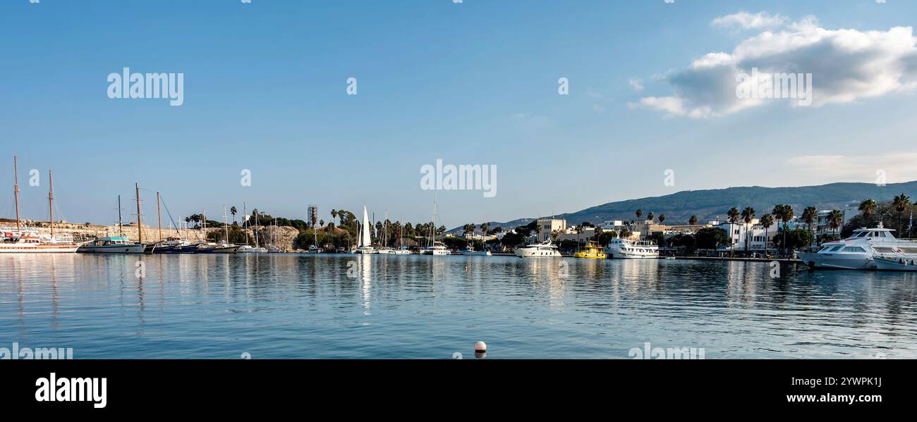L'area portuale di Kos, Grecia. Foto Stock