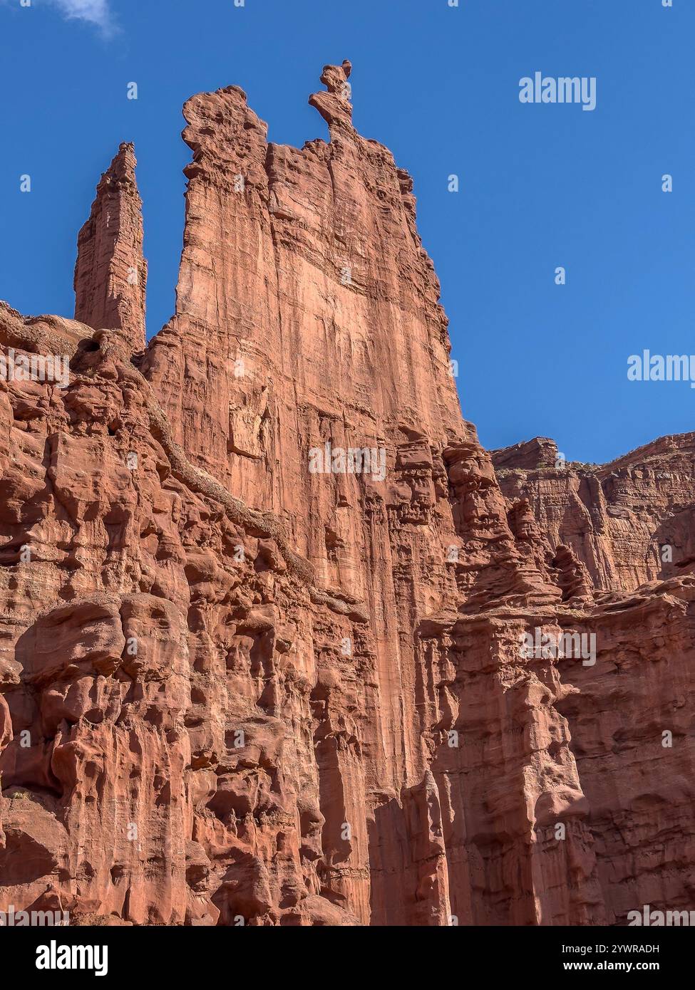 Fisher Towers a nord di Moab, Utah. Foto Stock