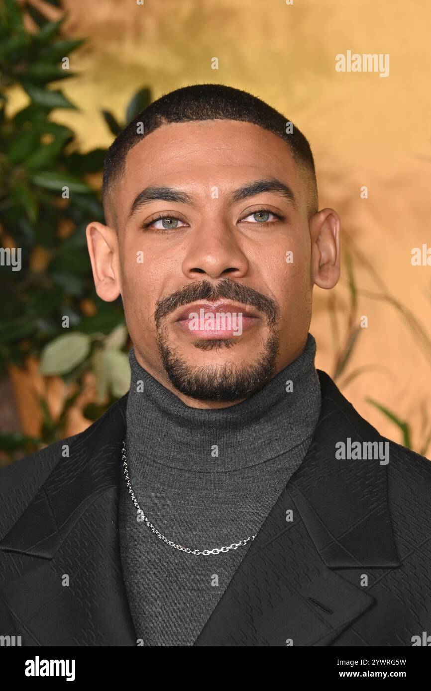 Londra, Regno Unito. 11 dicembre 2024. Aaron Pierre al Mufasa, il Re Leone prima inglese al Cineworld Leicester Square. Crediti: Nils Jorgensen/Alamy Live News Foto Stock