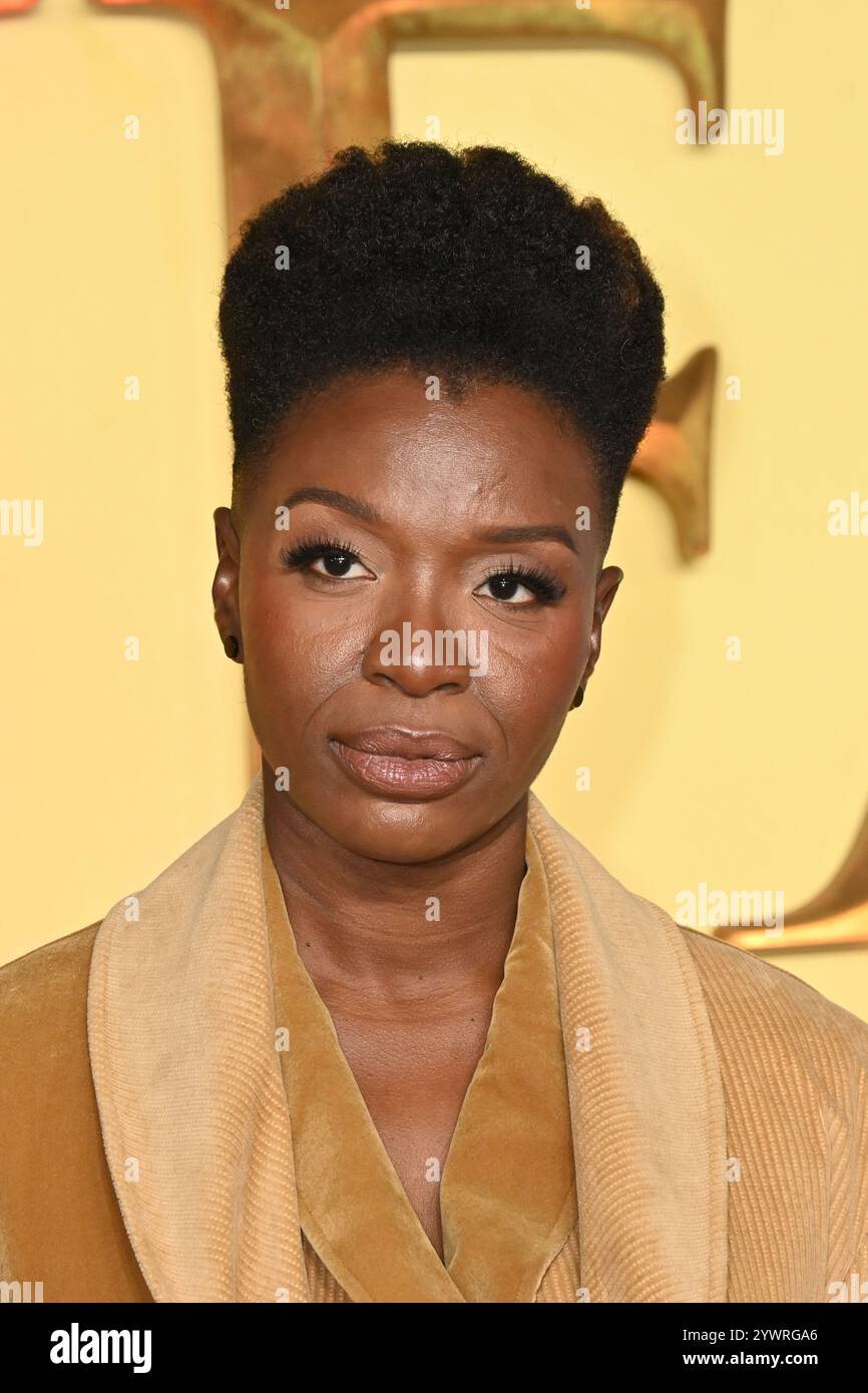 Londra, Regno Unito. 11 dicembre 2024. Folake Olowofoyeku a Mufasa, la prima del Regno Unito del Re Leone a Cineworld Leicester Square. Crediti: Nils Jorgensen/Alamy Live News Foto Stock