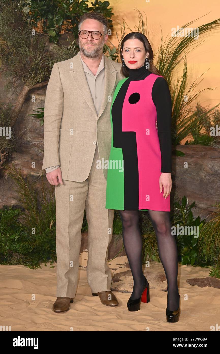 Londra, Regno Unito. 11 dicembre 2024. Seth Rogen e Lauren Miller al Mufasa, la prima del Regno Unito del Re Leone al Cineworld Leicester Square. Crediti: Nils Jorgensen/Alamy Live News Foto Stock