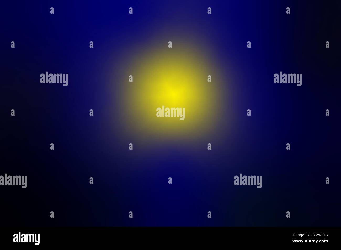 Sfocatura luce gialla. Gradiente blu. Sfondo astratto morbido. Design vettoriale atmosferico. Illustrazione Vettoriale