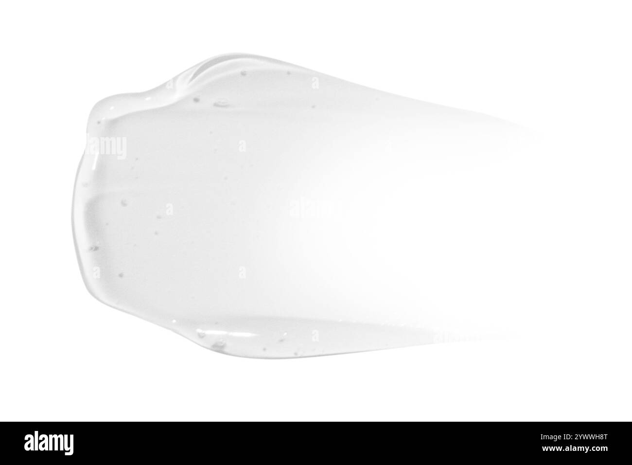 Striscio di gel trasparente su uno sfondo vuoto. Prodotto per la cura della pelle, formula idratante. Foto Stock