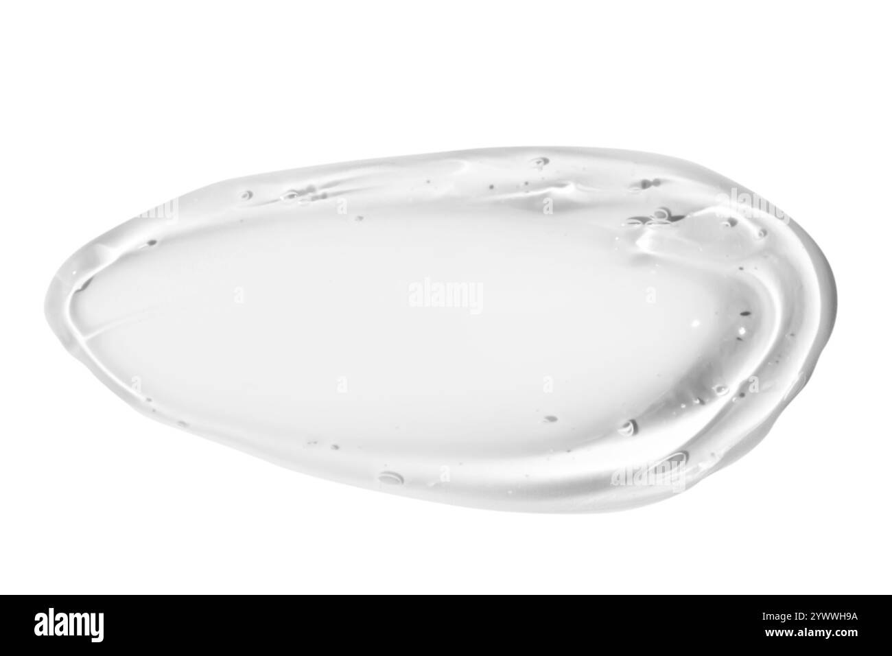 Striscio di gel trasparente su uno sfondo vuoto. Prodotto per la cura della pelle, formula idratante. Foto Stock