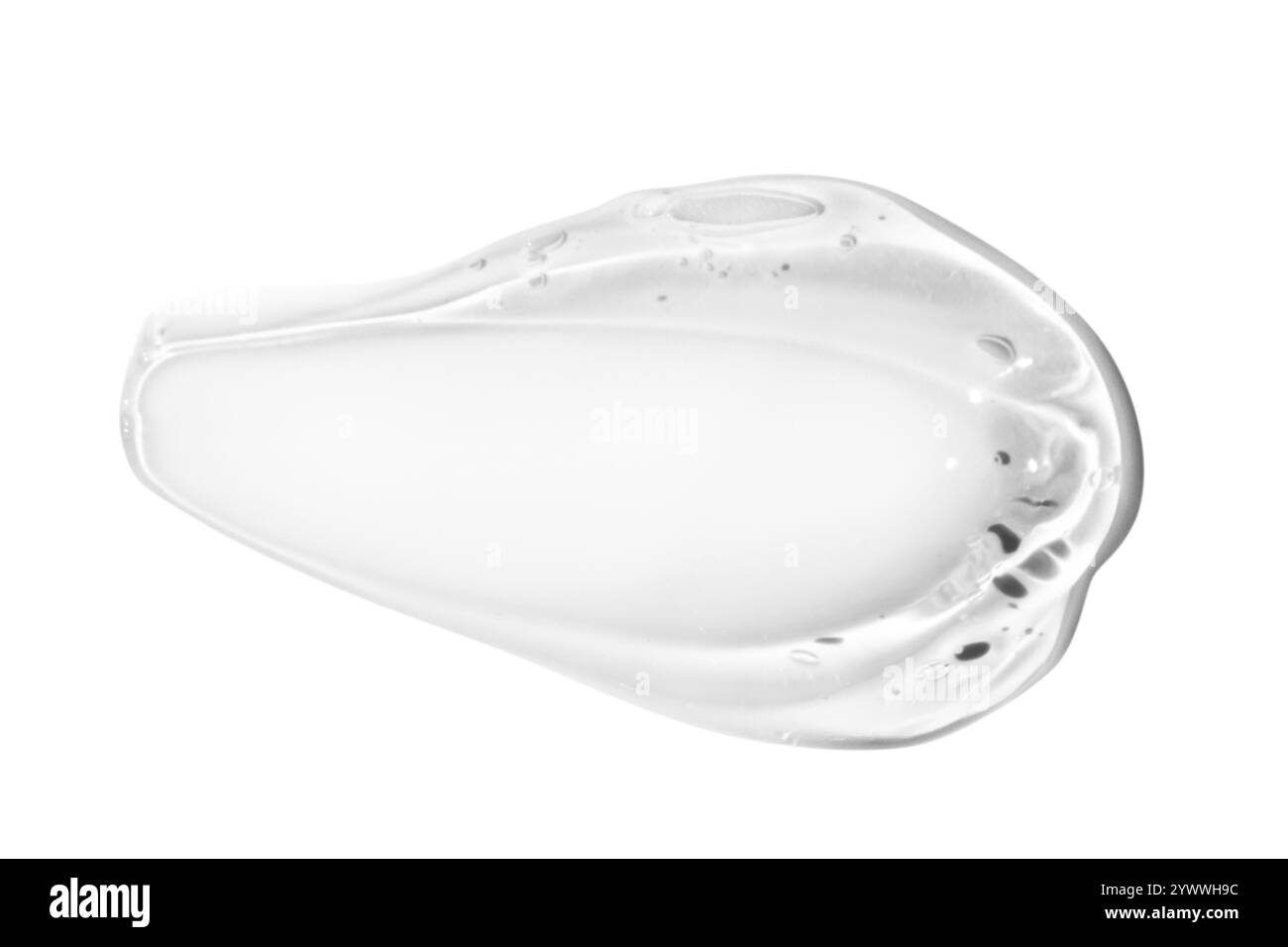 Striscio di gel trasparente su uno sfondo vuoto. Prodotto per la cura della pelle, formula idratante. Foto Stock