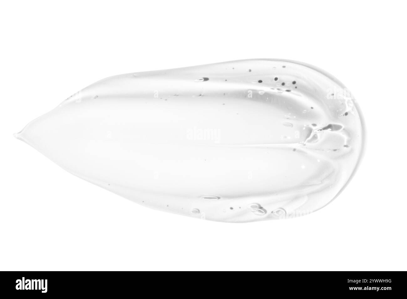 Striscio di gel trasparente su uno sfondo vuoto. Prodotto per la cura della pelle, formula idratante. Foto Stock