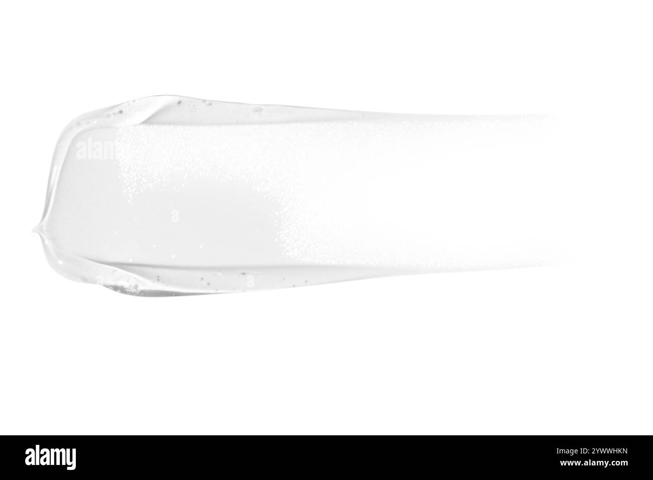 Striscio di gel trasparente su uno sfondo vuoto. Prodotto per la cura della pelle, formula idratante. Foto Stock