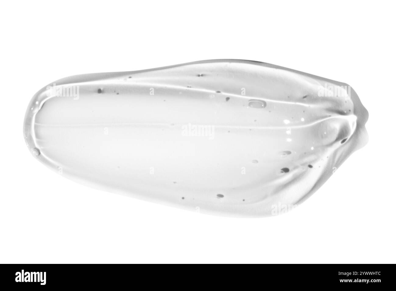 Striscio di gel trasparente su uno sfondo vuoto. Prodotto per la cura della pelle, formula idratante. Foto Stock