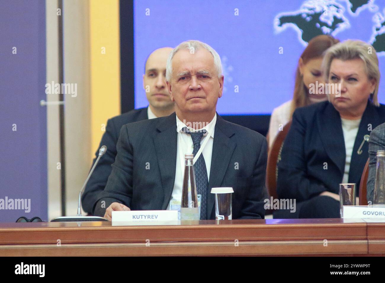 San Pietroburgo, Russia. 12 dicembre 2024. Ivan Kutyrev, Rospotrebnadzor, durante la V Conferenza scientifica e pratica internazionale sulla lotta contro le malattie infettive, a San Pietroburgo, presso la Biblioteca Presidenziale intitolata a B. N. Eltsin a San Pietroburgo. (Foto di Maksim Konstantinov/SOPA Images/Sipa USA) credito: SIPA USA/Alamy Live News Foto Stock