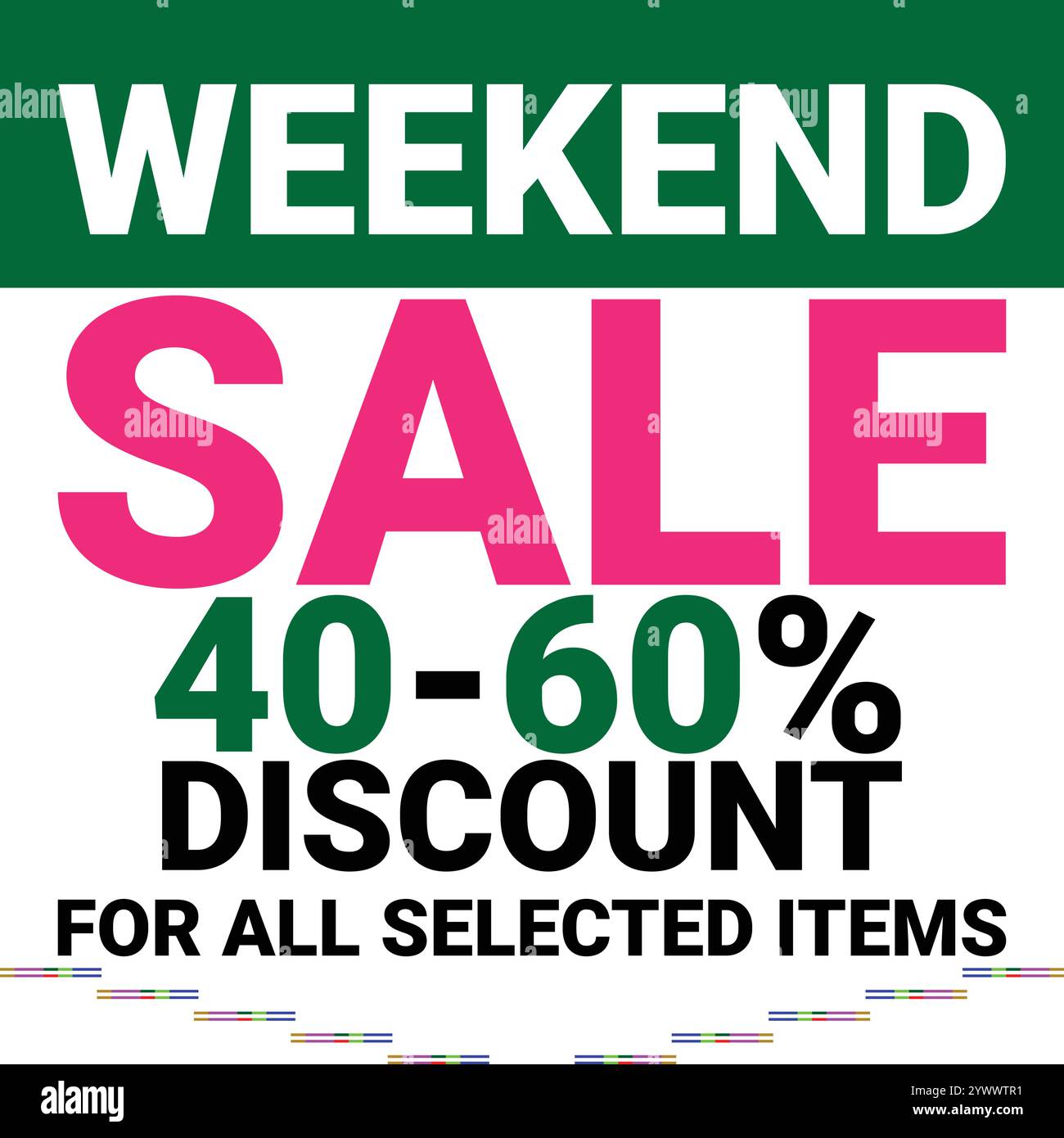 Sconti del 40-60% per tutti gli articoli selezionati Illustrazione Vettoriale