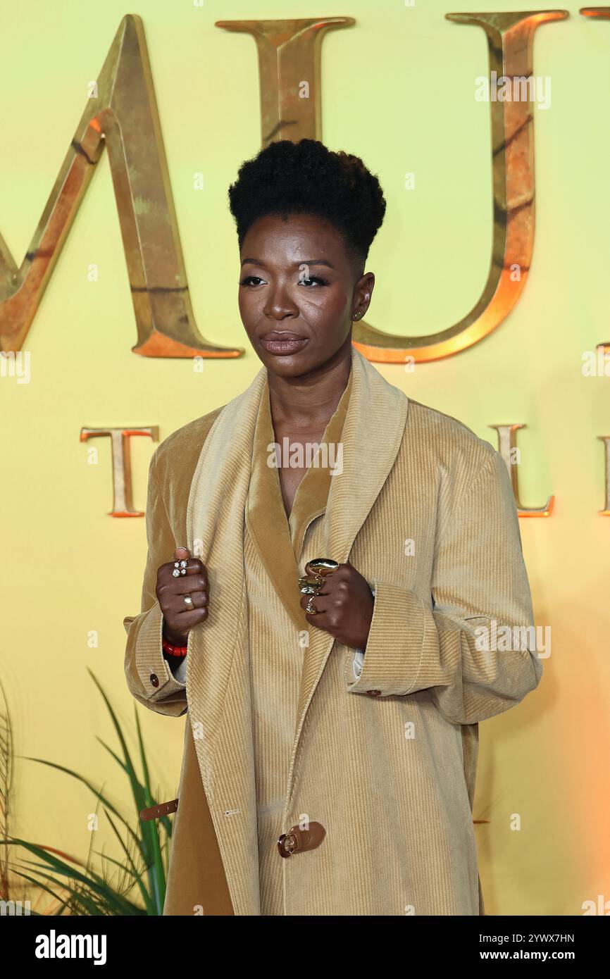Folake Olowofoyeku, Mufasa: Il Re Leone - Premiere del Regno Unito, Leicester Square, Londra, Regno Unito, 11 dicembre 2024, foto di Richard Goldschmidt Foto Stock
