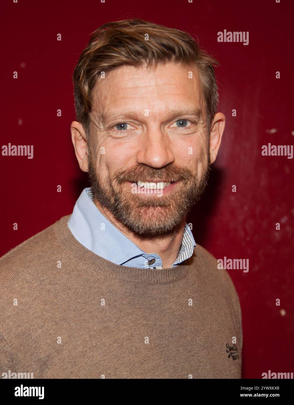 JESPER BLOMQVIST ex calciatore svedese che come centrocampista, Blomqvist faceva parte della squadra che ha vinto il triplo nel 1999 con il Manchester United. Foto Stock