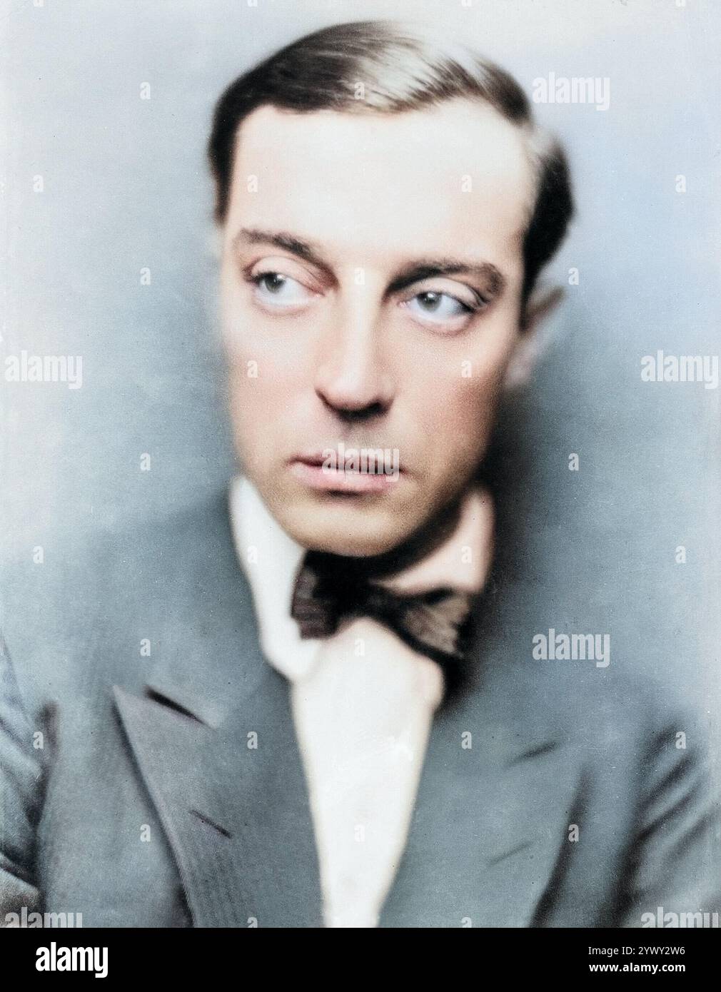 Buster Keaton (MGM, fine anni '1920). Foto verticale a colori Foto Stock