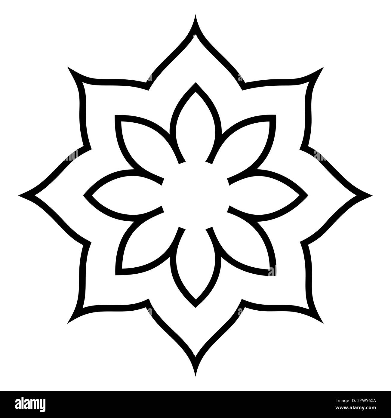 Design in stile islamico e arabo con elegante silhouette mandala Illustrazione Vettoriale