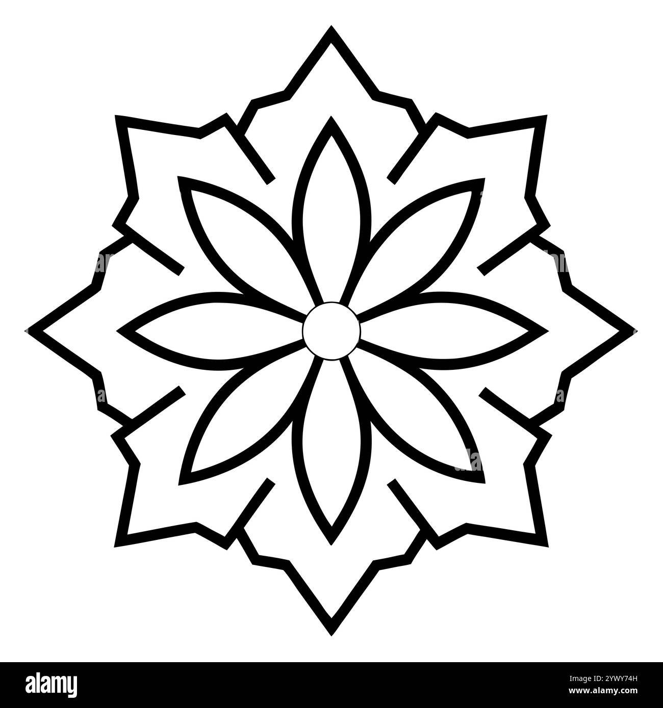 Design in stile islamico e arabo con elegante silhouette mandala Illustrazione Vettoriale