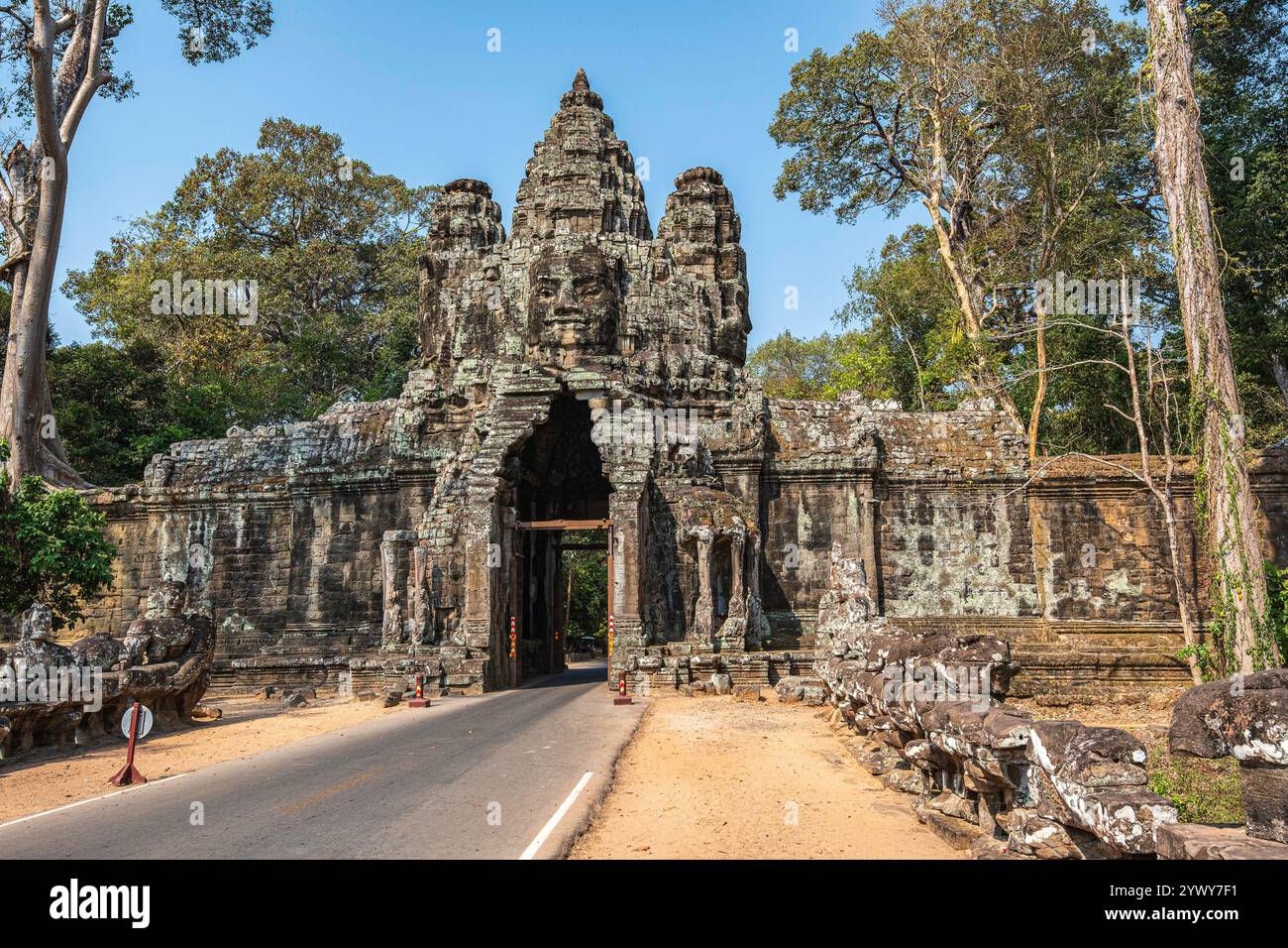 Cambodge, Cambogia, 2024-02-25, Siem Reap, Angkor Temple, Angkor VAT, Khmer, rovine, scultura, fotografia di Jean-Yves Bardin Foto Stock