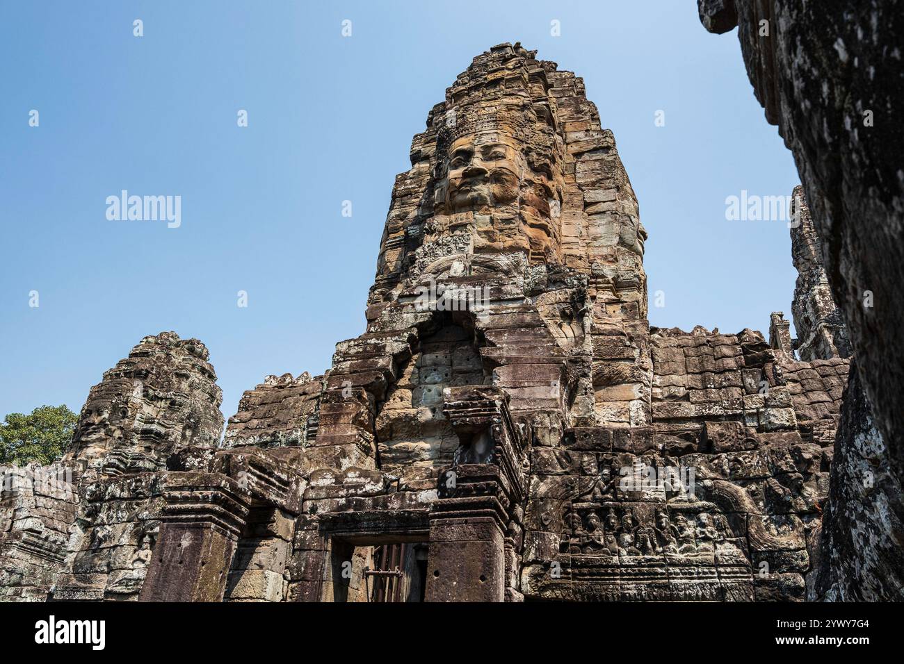Cambodge, Cambogia, 2024-02-25, Siem Reap, Angkor Temple, Angkor VAT, Khmer, rovine, scultura, architettura, arte, bassorilievo, regno Khmer Foto Stock