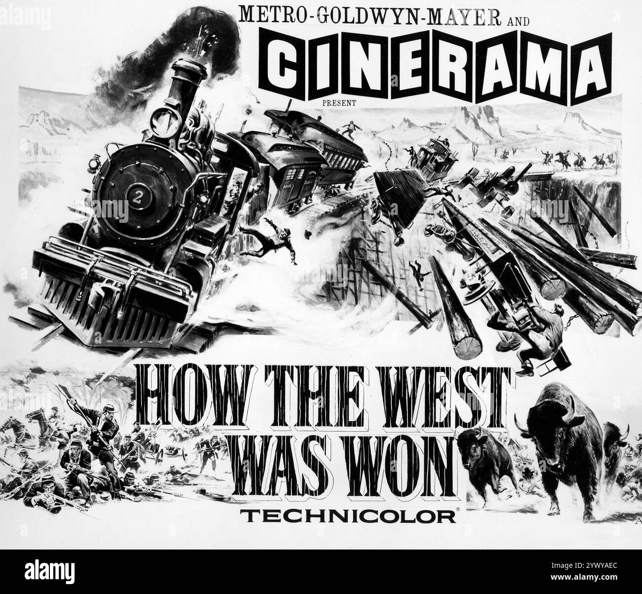 Biglietto d'ingresso per il film western "How the West Was Won", MGM, 1962 Foto Stock