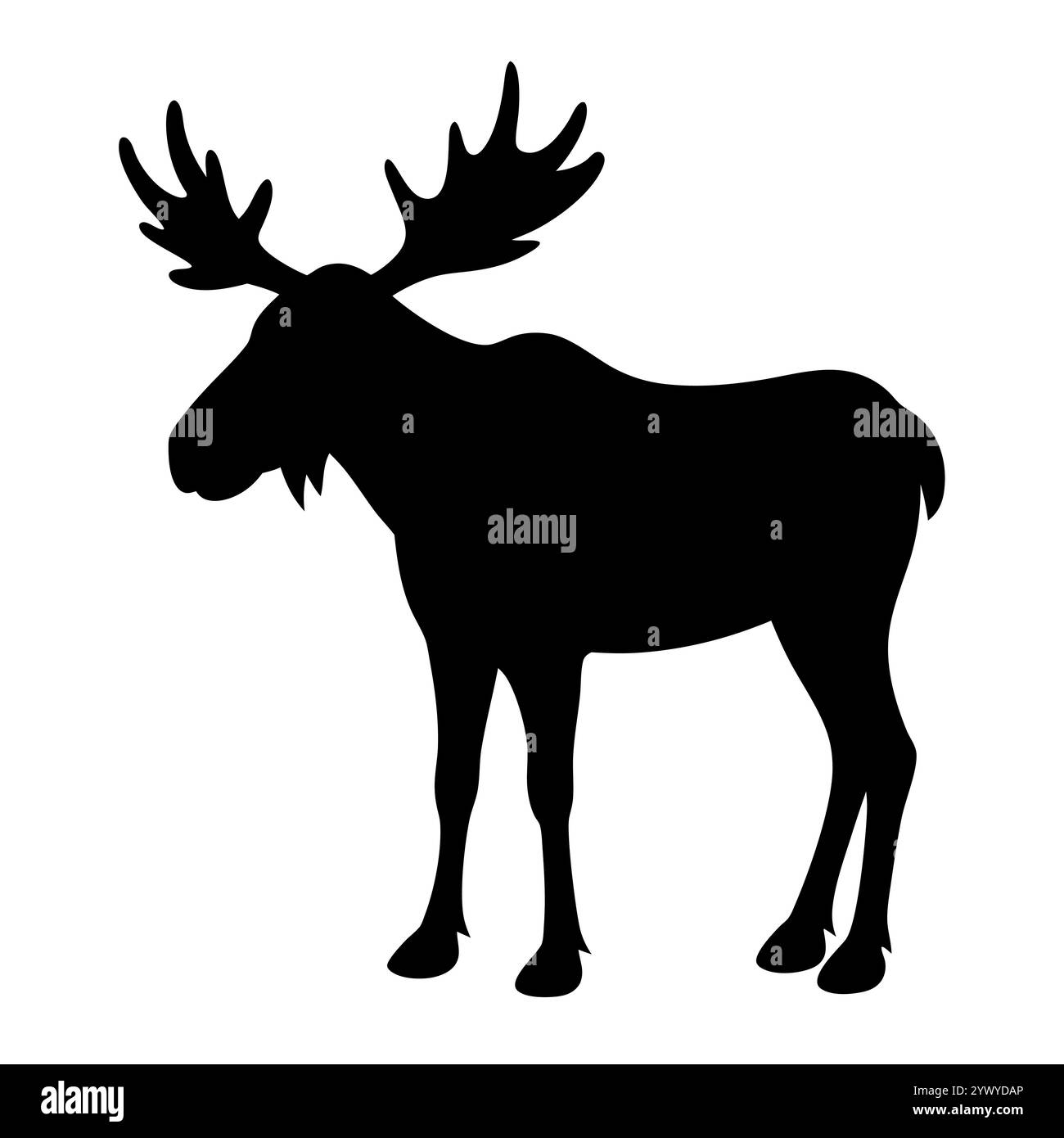 Una silhouette sofisticata di un alce, perfetta per vari progetti di design. Illustrazione Vettoriale