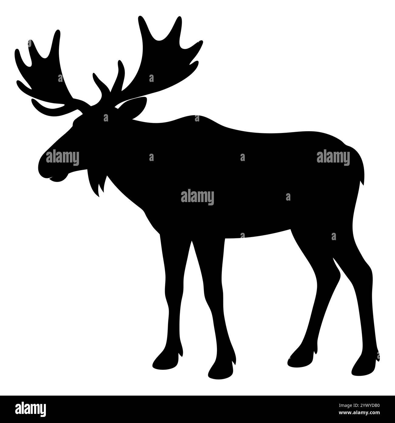 Una silhouette sofisticata di un alce, perfetta per vari progetti di design. Illustrazione Vettoriale